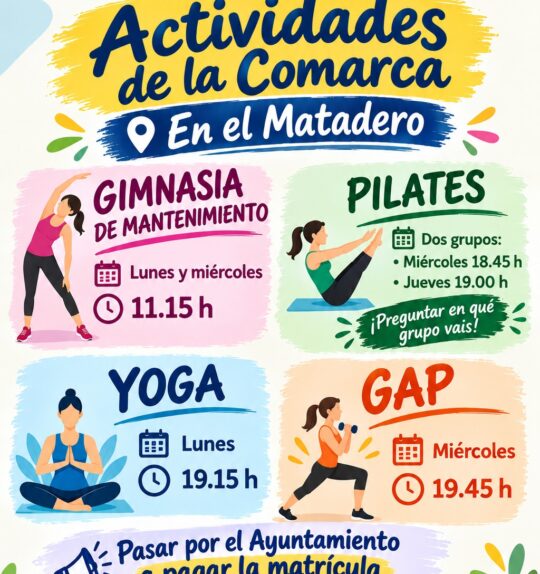 ATENCIÓN!  SE ABRE EL PLAZO DE PAGO PARA LAS ACTIVIDADES DE LA COMARCA.