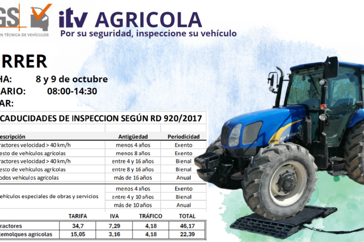 CITA ITV VEHICULOS AGRICOLAS .