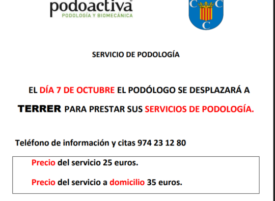 SERVICIO DE PODOLOGIA 07/10/2026 .
